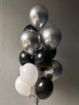 zestaw balonów czarno-srebrnych z helem Studio Deluxe Poznań