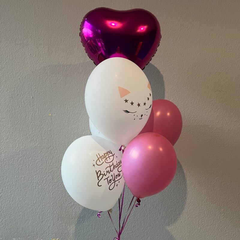 Zestaw balonów z helem – różowe i białe balony | Studio Deluxe Poznań