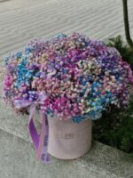 Flowerbox z kolorową gipsówką