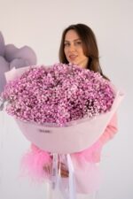 Bukiet z różowej gipsofily premium - obrazek 7
