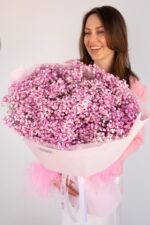 Bukiet z różowej gipsofily premium