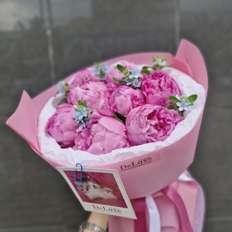 bukiet z piwonii i oksypetalum