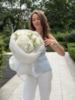 Bukiet z hortensji, tanacetuma, eustomy - obrazek 6