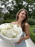 Bukiet z hortensji, tanacetuma, eustomy - obrazek 5