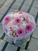 Bukiet z hortensji, gerber, eustom - obrazek 2