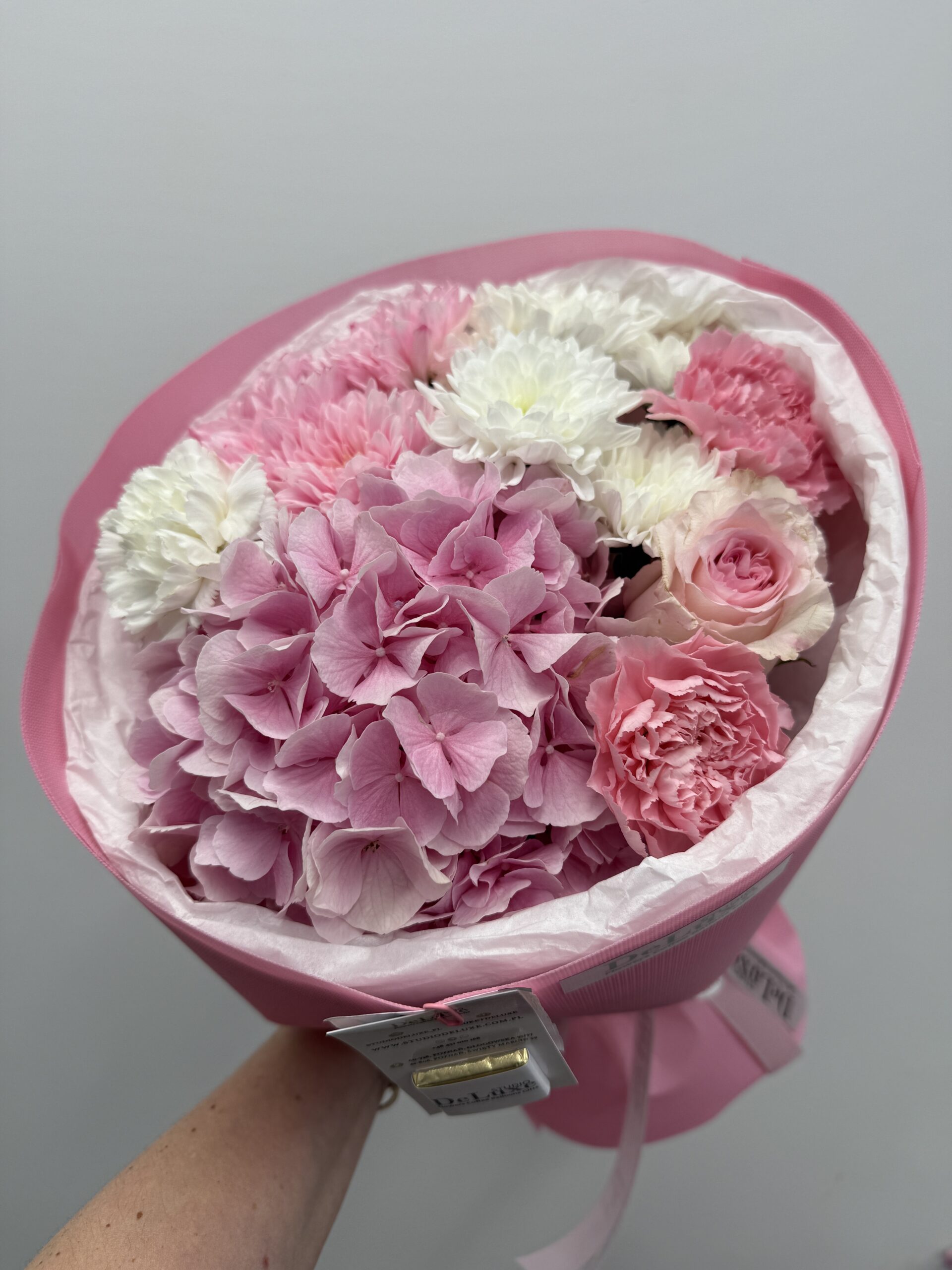 IMG_7358 bukiet z goździków i hortensji Deluxe