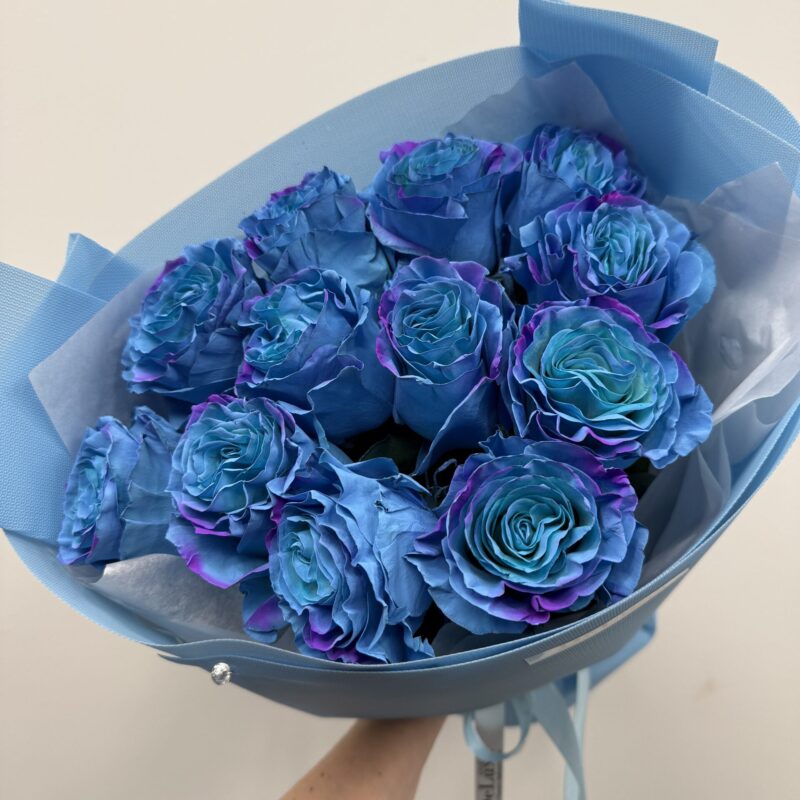 bukiet z niebieskich róż Deluxe