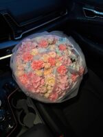 Bukiet z niebieskiej róży i hortensji