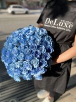 Bukiet niebieskich róż 25 szt - obrazek 3