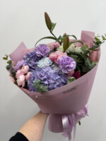 Bukiet z hortensją, piwonią i lilią w pastelowych odcieniach Studio Deluxe Poznań