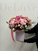 Flowerbox z gerbera, chryzantema, róża - obrazek 3