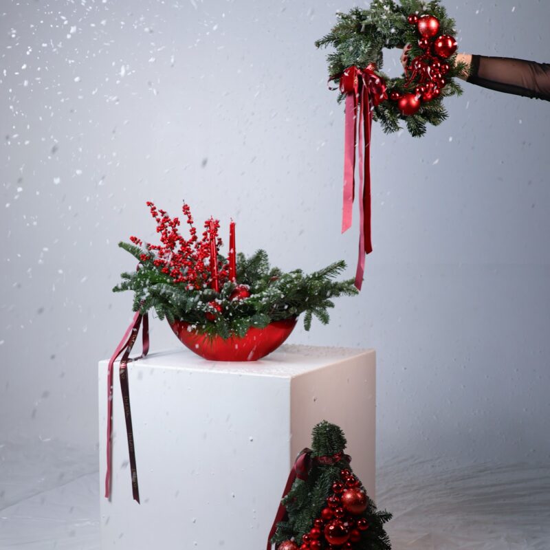 Zestaw świąteczny: choinka, wianek i stroik – Studio Deluxe