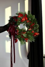 Wianek adwentowy z żywego nobilisa + pudełko – Studio Deluxe