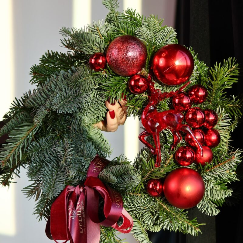 Wianek adwentowy z żywego nobilisa Boże Narodzenie | Studio Deluxe