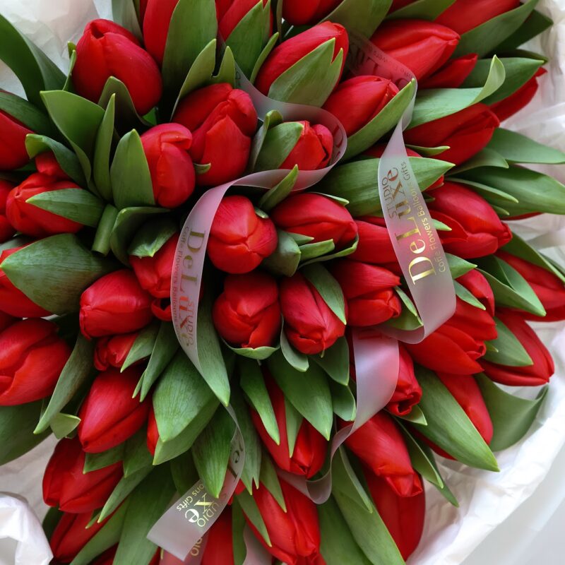 Tulipany czerwone 49 szt – Studio Deluxe