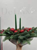 Stroik świąteczny ze świeżych gałązek choinkowych jodła nobilis Studio Deluxe