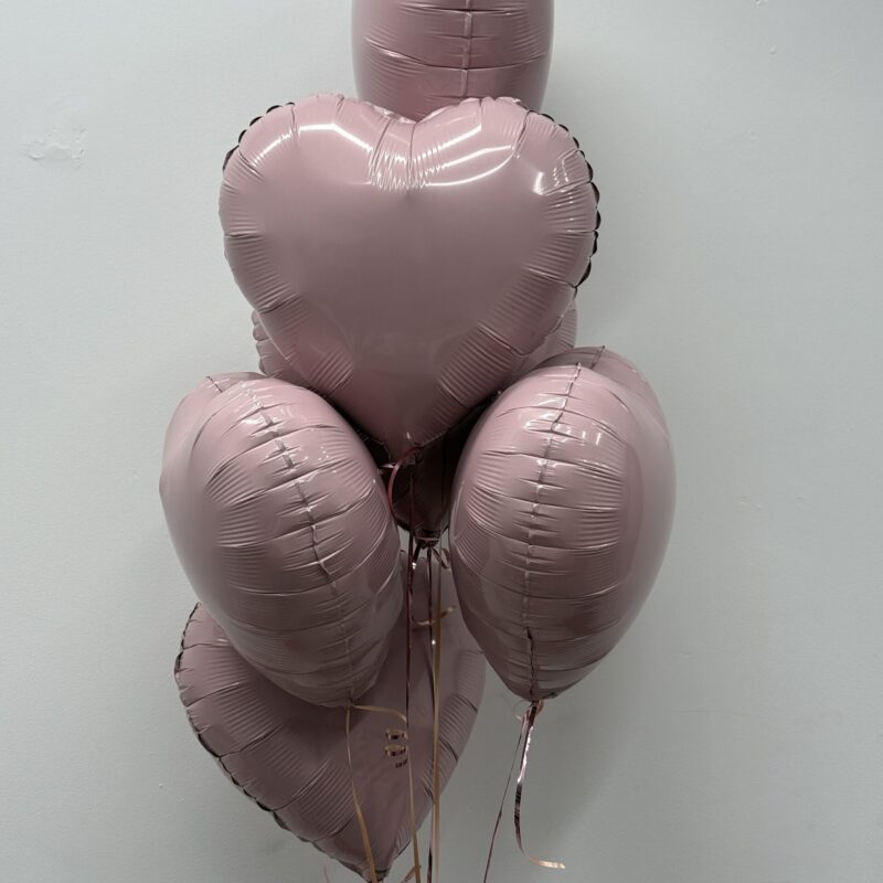 Zestaw 6 balonów serduszek róż pudrowy | Studio Deluxe