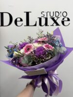 Bukiet z gerberami, eustomą i goździkami | Studio Deluxe