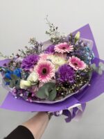 Bukiet z gerberami, eustomą i goździkami | Studio Deluxe