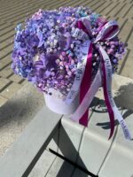 Flowerbox z hortensji i gipsówki w pastelowym pudełku – Studio Deluxe