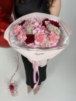 Bukiet z hortensji, goździków i róż – Poznań | Studio Deluxe