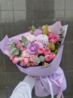 Bukiet pastelowy z róż i chryzantem | Kwiaty Poznań