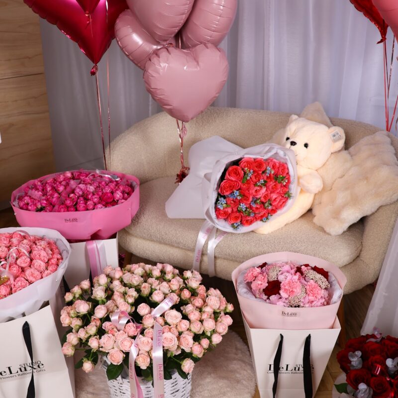 Flower room z balonami – spektakularna aranżacja | Poznań