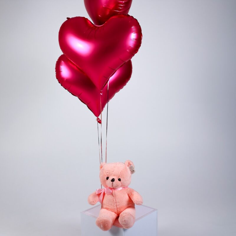 Zestaw balony serce i miś.