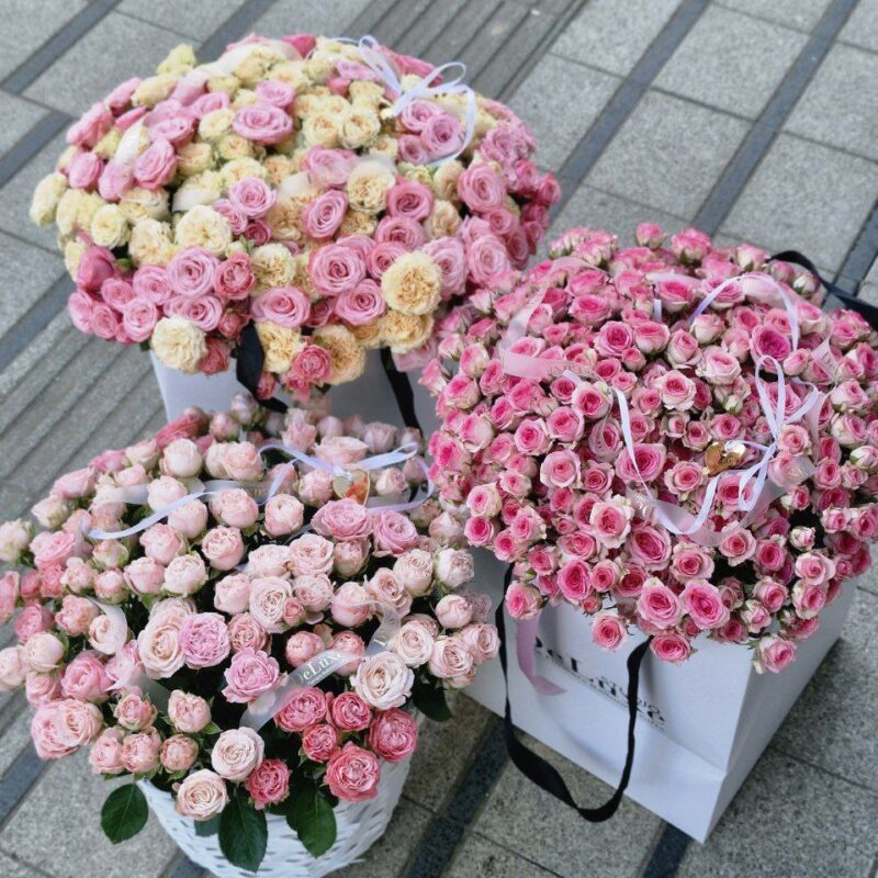 Róża gałązkowa 153 szt – duży bukiet | Studio Deluxe Poznań