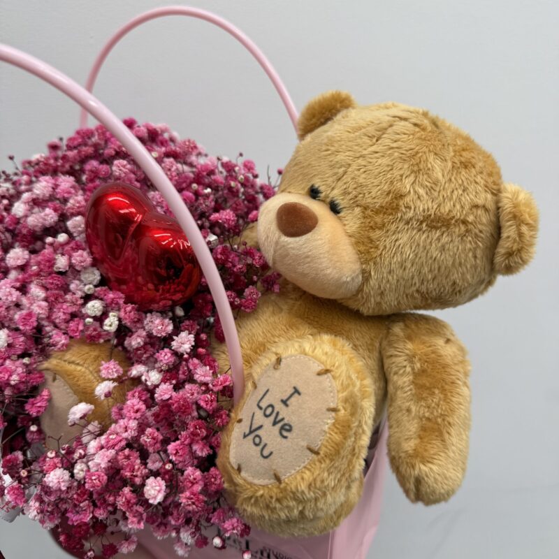 Zestaw prezentowy z misiem i gipsówką Poznan