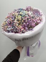 Bukiet kolorowej gipsówki – Studio Deluxe Poznań