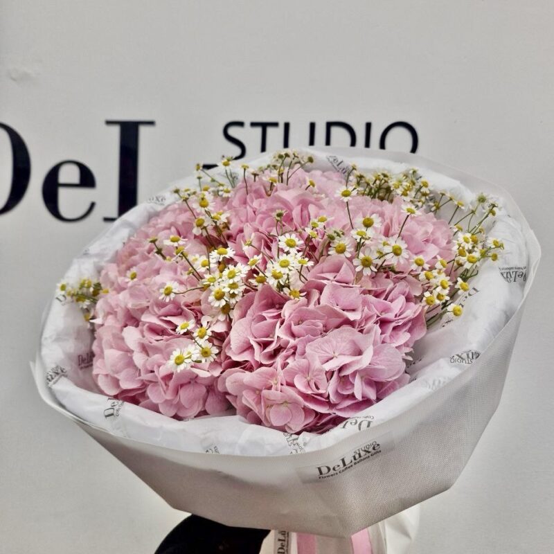 Bukiet z hortensji i tanacetuma Poznań