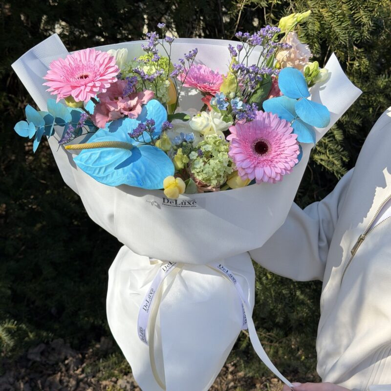 Kolorowy bukiet mix z gerberą